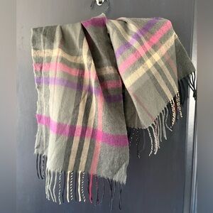 100% Cashmere Scarf Scotland Plaid EUC